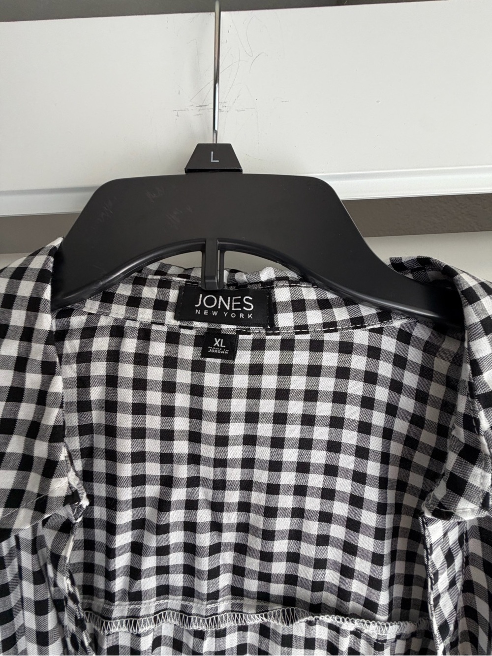 Jones New York Black and White Gingham Button-Down Shirt - Picture 2 of 4
